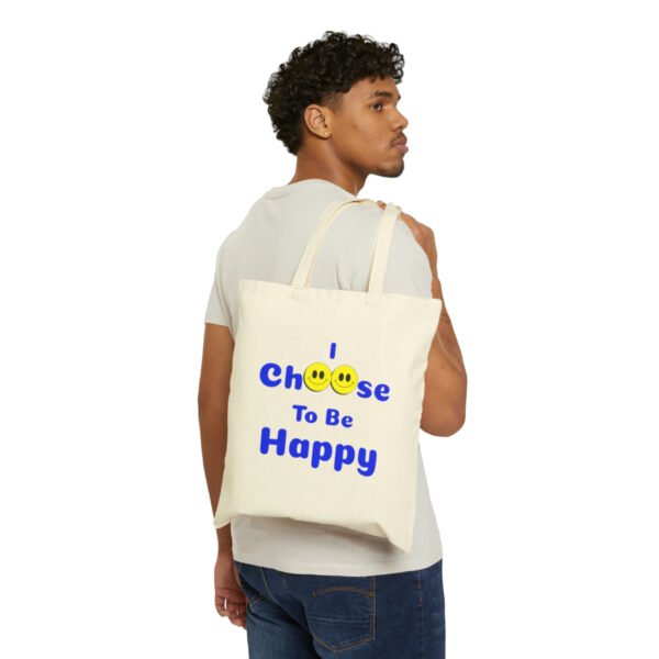 I Choose to be Happy, Cotton Canvas Tote Bag - Image 12