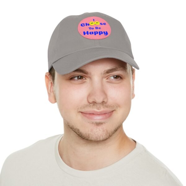 I Choose to be Happy, Dad Hat with Leather Patch (Round) - Image 166