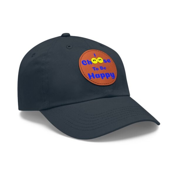 I Choose to be Happy, Dad Hat with Leather Patch (Round) - Image 100