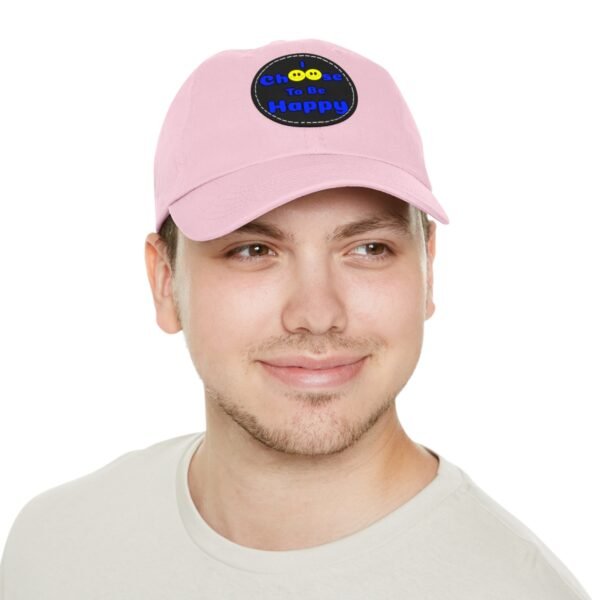 I Choose to be Happy, Dad Hat with Leather Patch (Round) - Image 117