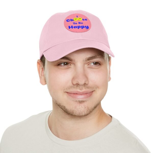 I Choose to be Happy, Dad Hat with Leather Patch (Round) - Image 138