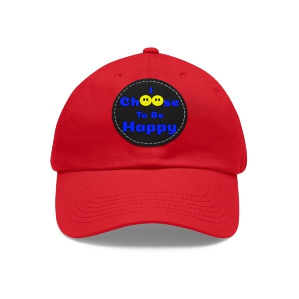 I Choose to be Happy, Dad Hat with Leather Patch (Round) - Image 29