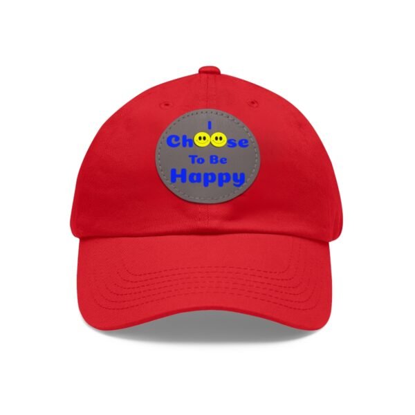 I Choose to be Happy, Dad Hat with Leather Patch (Round) - Image 36