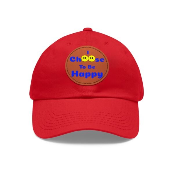 I Choose to be Happy, Dad Hat with Leather Patch (Round) - Image 43