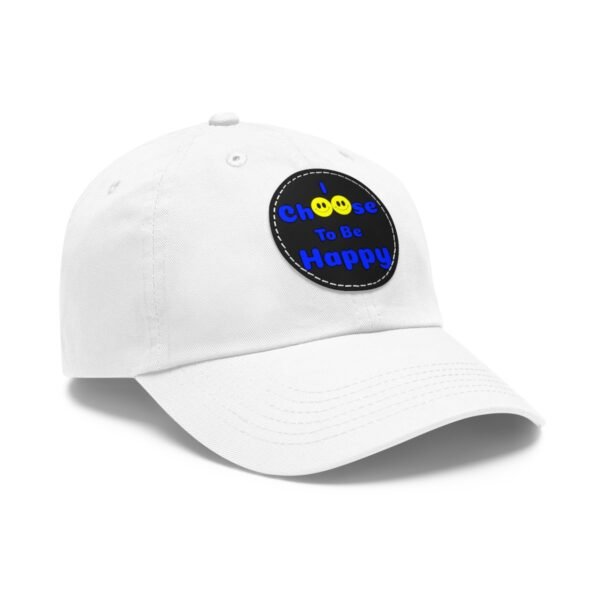 I Choose to be Happy, Dad Hat with Leather Patch (Round) - Image 2