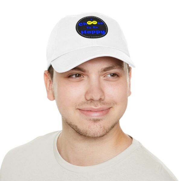 I Choose to be Happy, Dad Hat with Leather Patch (Round) - Image 5