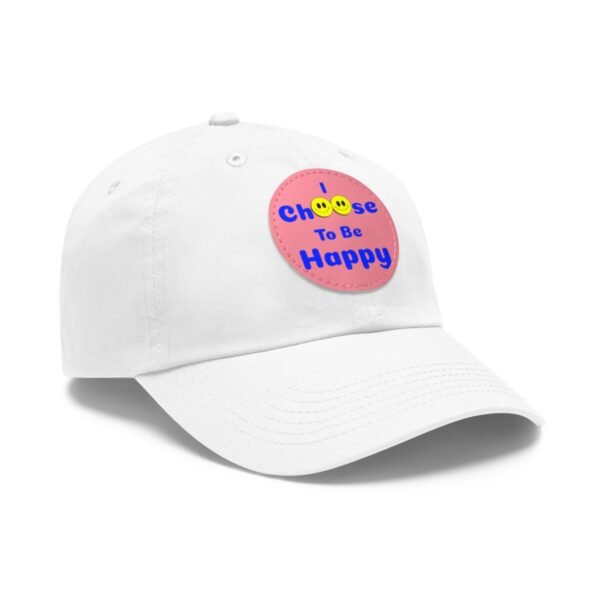 I Choose to be Happy, Dad Hat with Leather Patch (Round) - Image 23