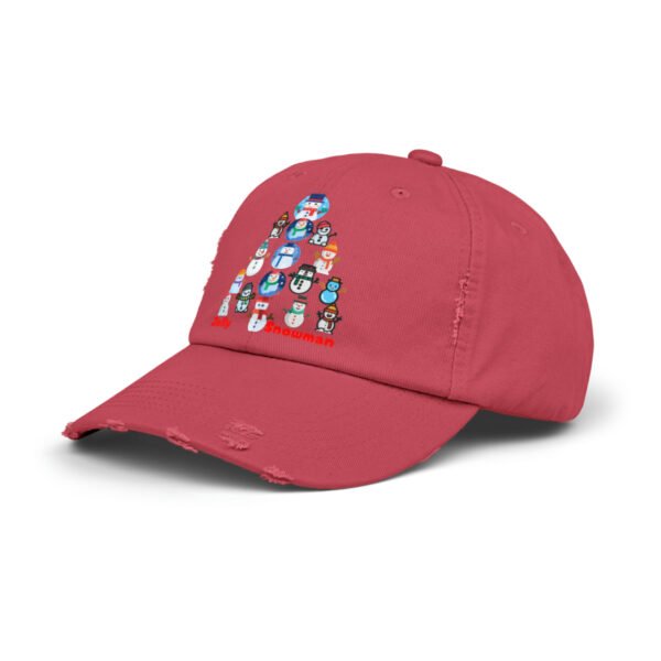 Jolly Snowman, Unisex Distressed Cap - Image 59