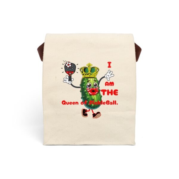 Pickle Ball, Canvas Lunch Bag With Strap - Image 2