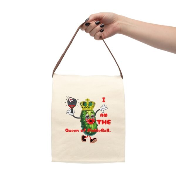 Pickle Ball, Canvas Lunch Bag With Strap