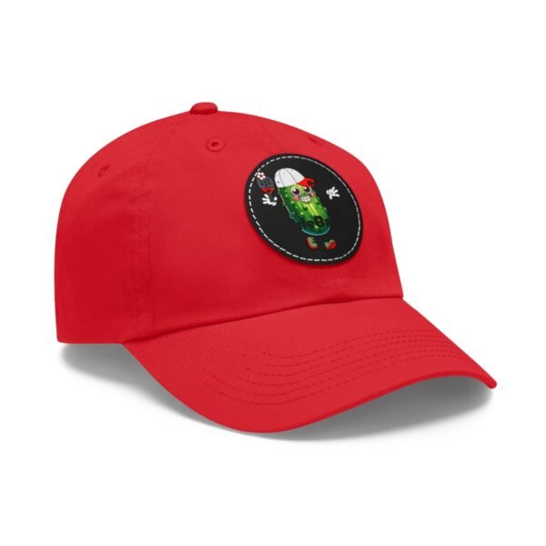 Pickle Ball, Dad Hat with Leather Patch (Round) - Image 2