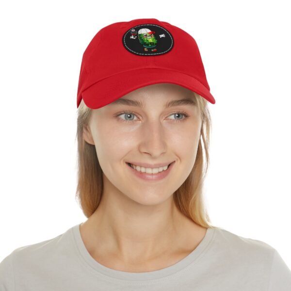 Pickle Ball, Dad Hat with Leather Patch (Round) - Image 4