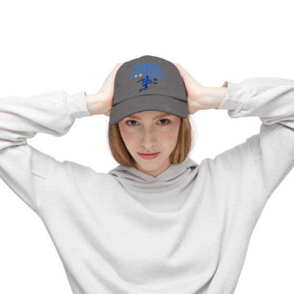 Family Friends Football, Unisex Distressed Cap - Image 47