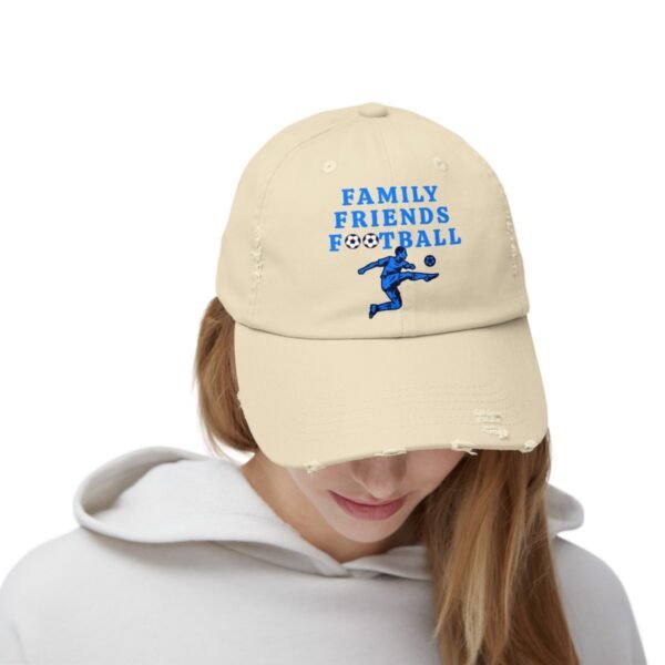 Family Friends Football, Unisex Distressed Cap - Image 3