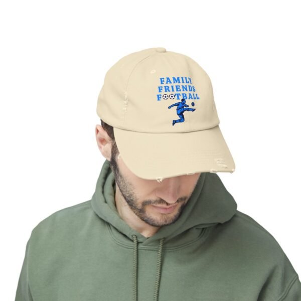 Family Friends Football, Unisex Distressed Cap - Image 5