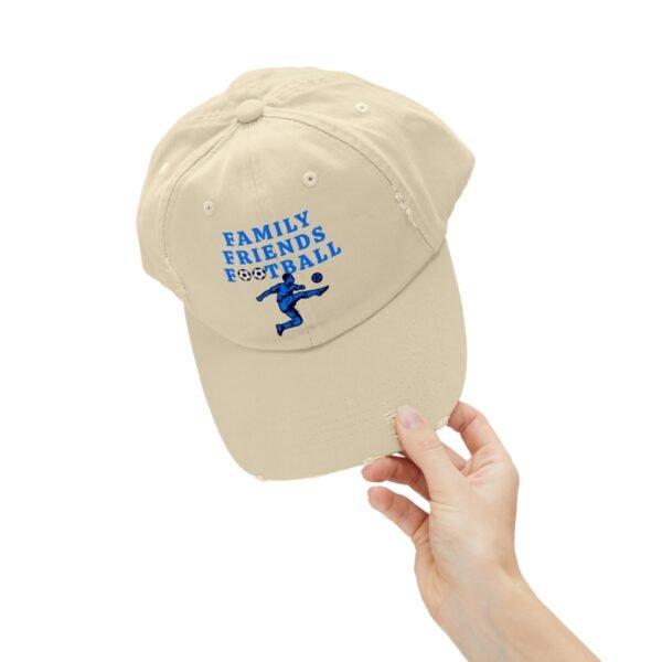 Family Friends Football, Unisex Distressed Cap - Image 8