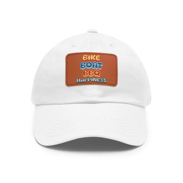 Bike Boat BBQ, Dad Hat with Leather Patch (Rectangle) - Image 8