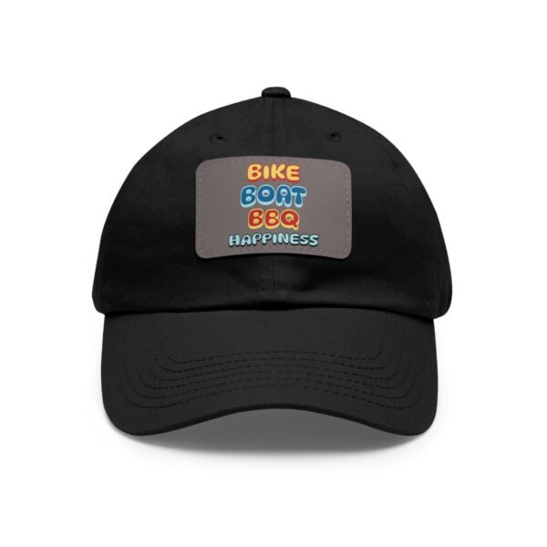 Bike Boat BBQ, Dad Hat with Leather Patch (Rectangle) - Image 57