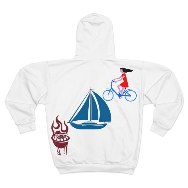 Bike Boat BBQ, Unisex Zip Hoodie (AOP) - Image 3