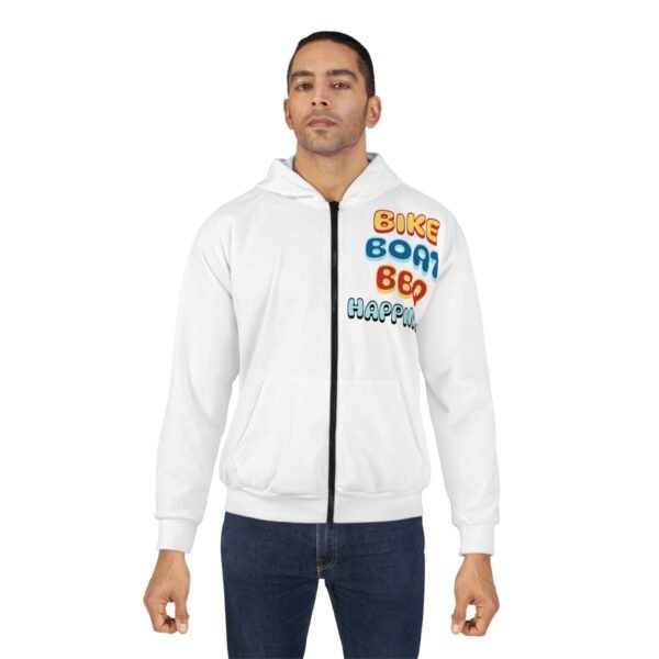 Bike Boat BBQ, Unisex Zip Hoodie (AOP) - Image 5