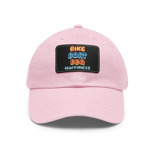 Bike Boat BBQ, Dad Hat with Leather Patch (Rectangle) - Image 113