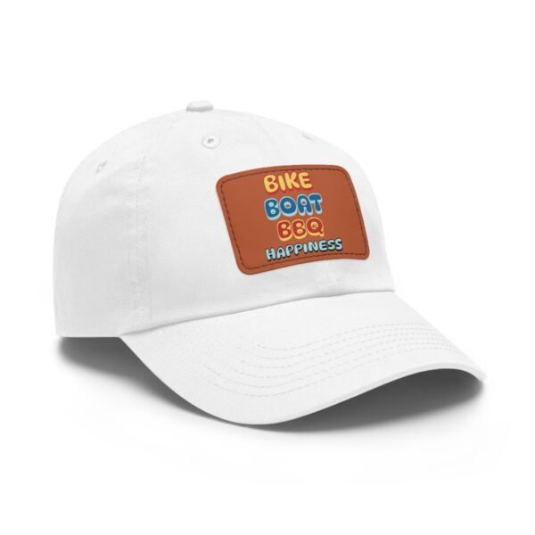 Bike Boat BBQ, Dad Hat with Leather Patch (Rectangle) - Image 9