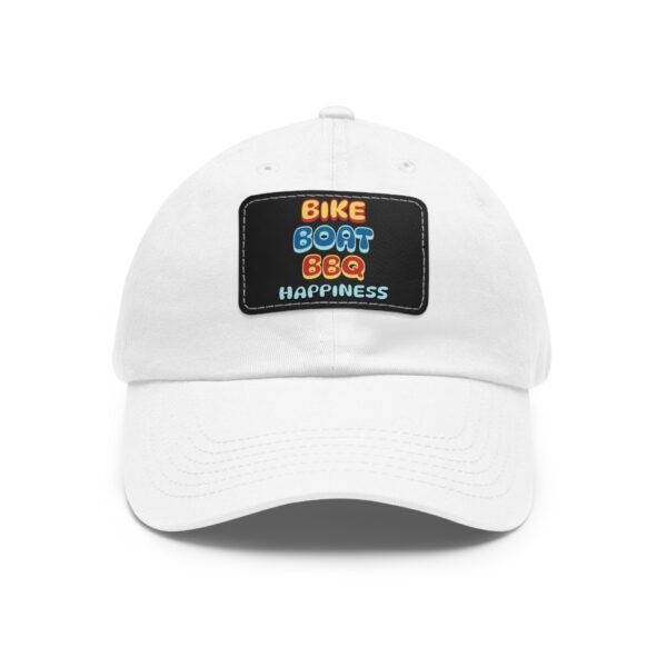 Bike Boat BBQ, Dad Hat with Leather Patch (Rectangle) - Image 78