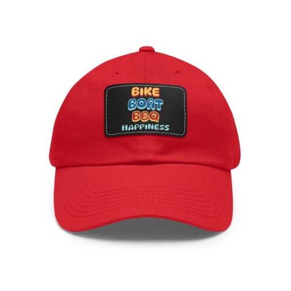 Bike Boat BBQ, Dad Hat with Leather Patch (Rectangle) - Image 22