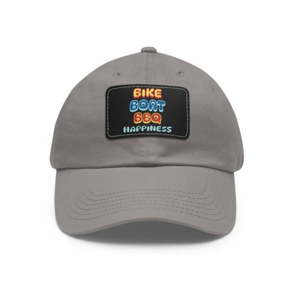 Bike Boat BBQ, Dad Hat with Leather Patch (Rectangle) - Image 141