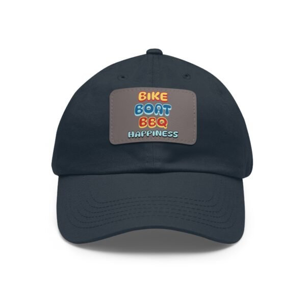 Bike Boat BBQ, Dad Hat with Leather Patch (Rectangle) - Image 92