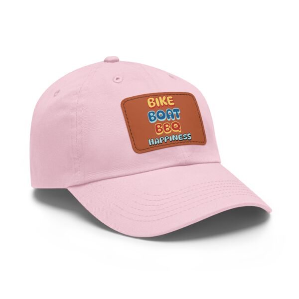 Bike Boat BBQ, Dad Hat with Leather Patch (Rectangle) - Image 128