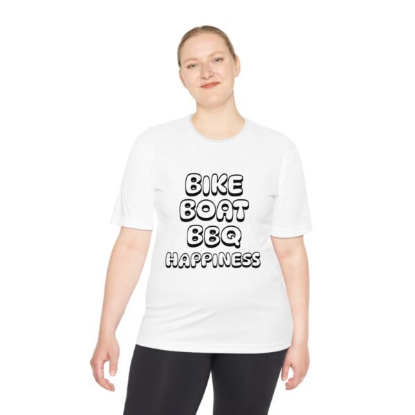 Bike Boat BBQ, Unisex Moisture Wicking Tee - Image 4