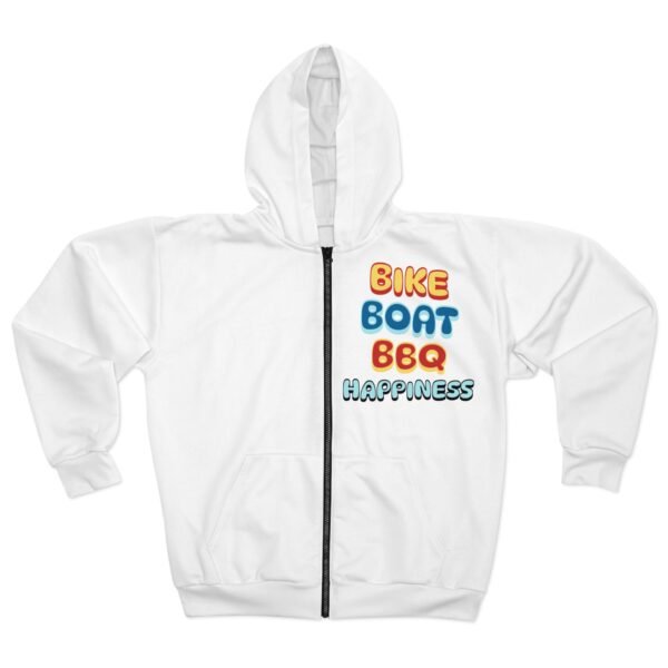 Bike Boat BBQ, Unisex Zip Hoodie (AOP) - Image 2