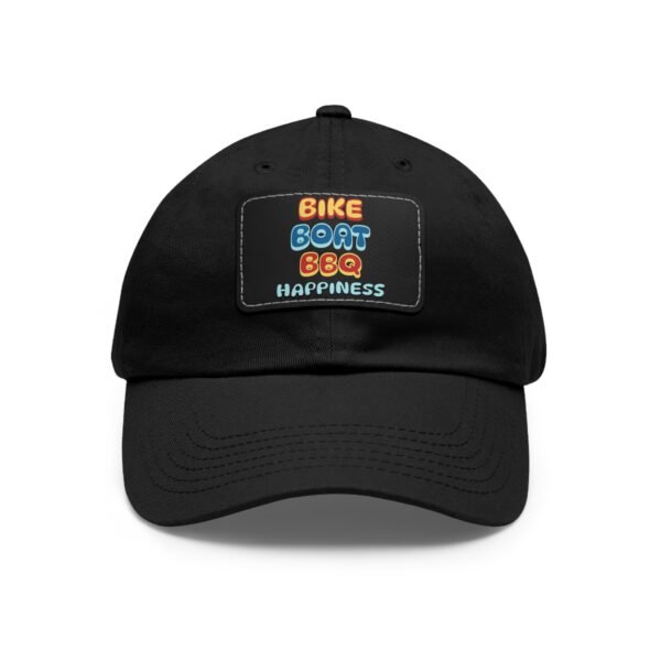 Bike Boat BBQ, Dad Hat with Leather Patch (Rectangle) - Image 50