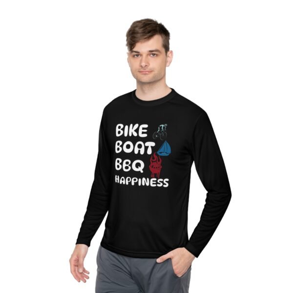 Bike Boat BBQ, Unisex Lightweight Long Sleeve Tee - Image 17