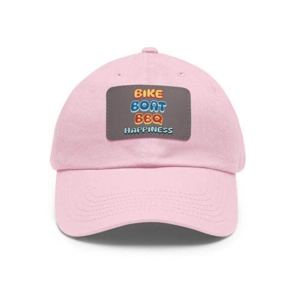 Bike Boat BBQ, Dad Hat with Leather Patch (Rectangle) - Image 120