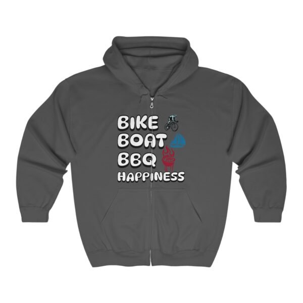 Bike Boat BBQ, Unisex Heavy Blend™ Full Zip Hooded Sweatshirt - Image 5