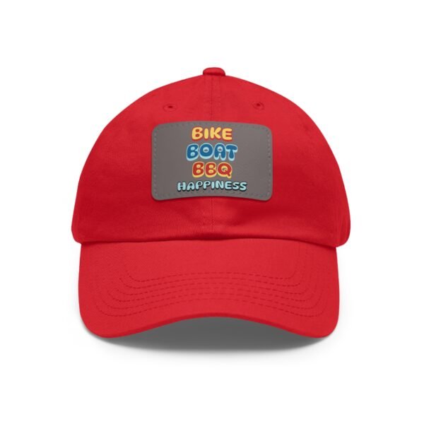 Bike Boat BBQ, Dad Hat with Leather Patch (Rectangle) - Image 29