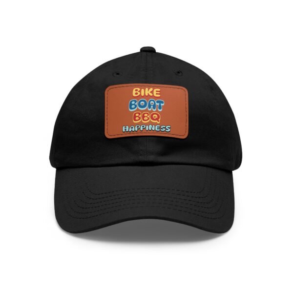 Bike Boat BBQ, Dad Hat with Leather Patch (Rectangle) - Image 64