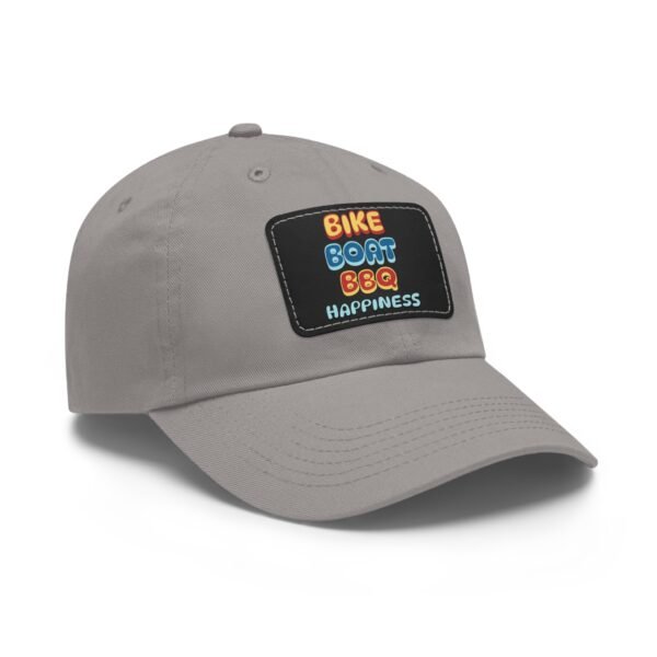 Bike Boat BBQ, Dad Hat with Leather Patch (Rectangle) - Image 142