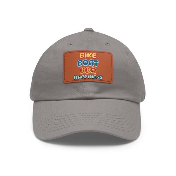 Bike Boat BBQ, Dad Hat with Leather Patch (Rectangle) - Image 155