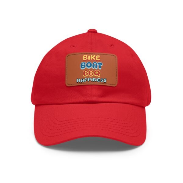 Bike Boat BBQ, Dad Hat with Leather Patch (Rectangle) - Image 36