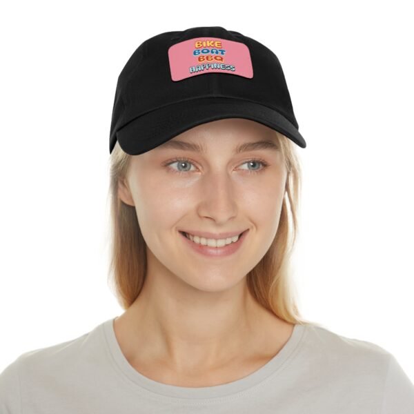 Bike Boat BBQ, Dad Hat with Leather Patch (Rectangle) - Image 74