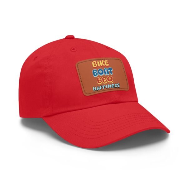 Bike Boat BBQ, Dad Hat with Leather Patch (Rectangle) - Image 37