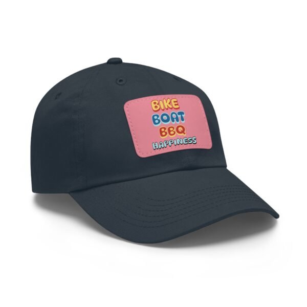 Bike Boat BBQ, Dad Hat with Leather Patch (Rectangle) - Image 107