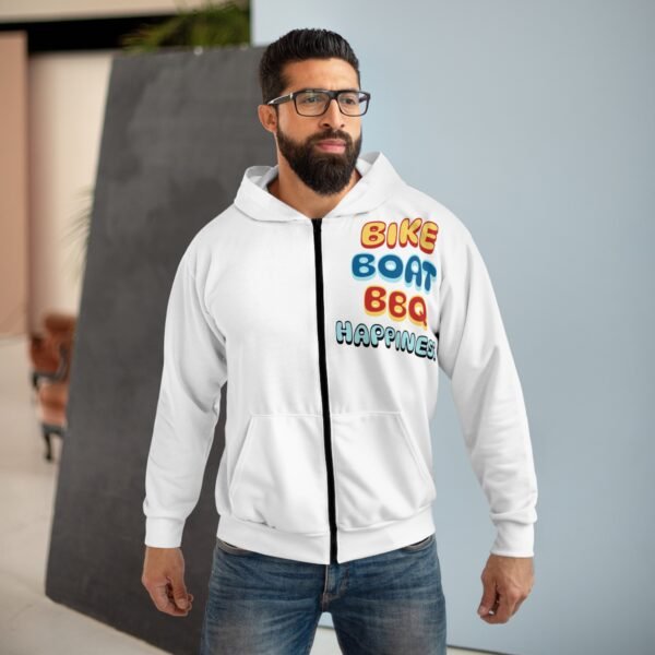 Bike Boat BBQ, Unisex Zip Hoodie (AOP) - Image 4