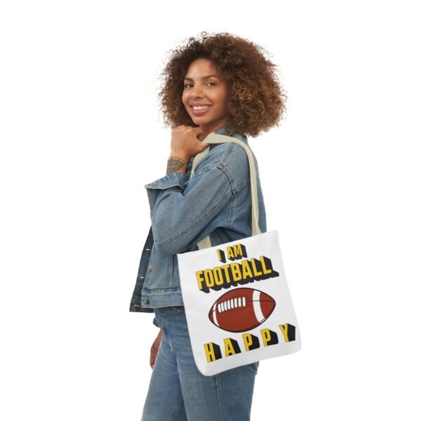 Football Happy, Canvas Tote Bag, 5-Color Straps - Image 5