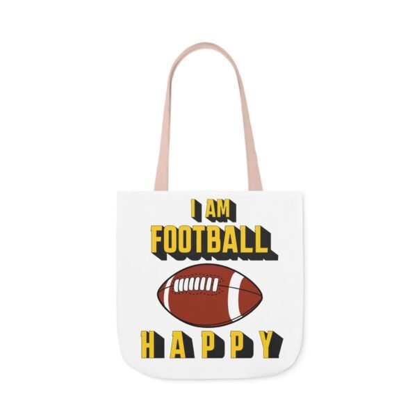 Football Happy, Canvas Tote Bag, 5-Color Straps - Image 54