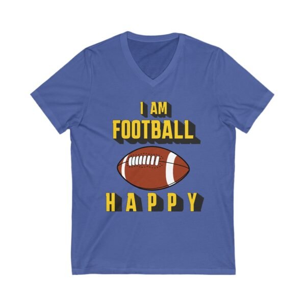 Football Happy, Unisex Jersey Short Sleeve V-Neck Tee - Image 13