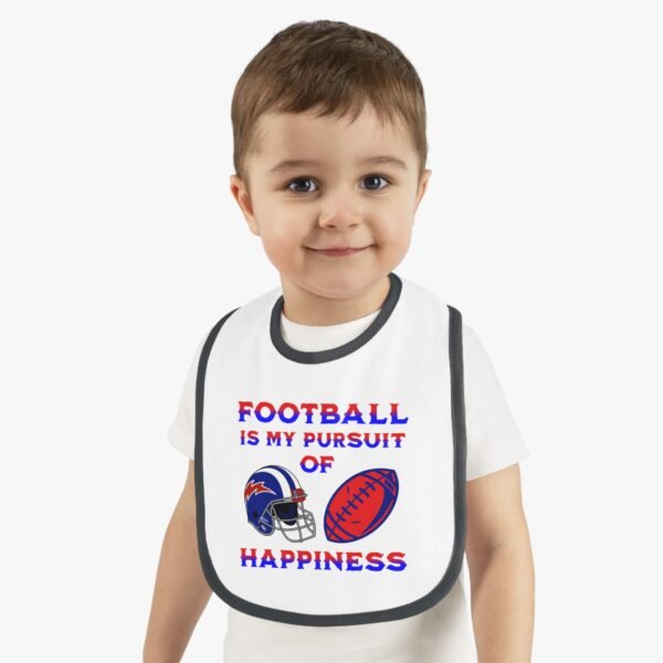 Football, Baby Contrast Trim Jersey Bib - Image 4